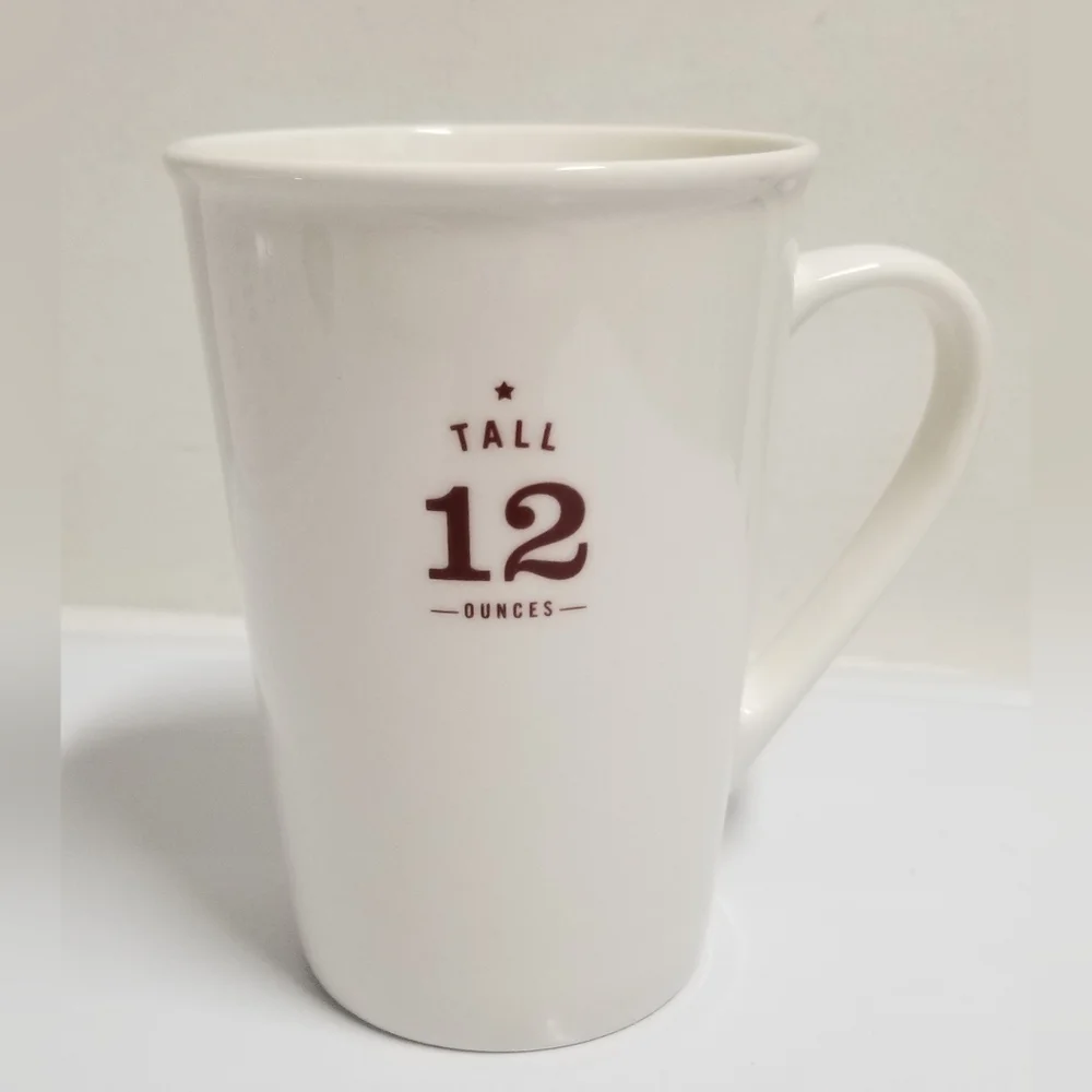 STARBUCKS 2010 TALL 12 Ounce White Coffee Cup Mug